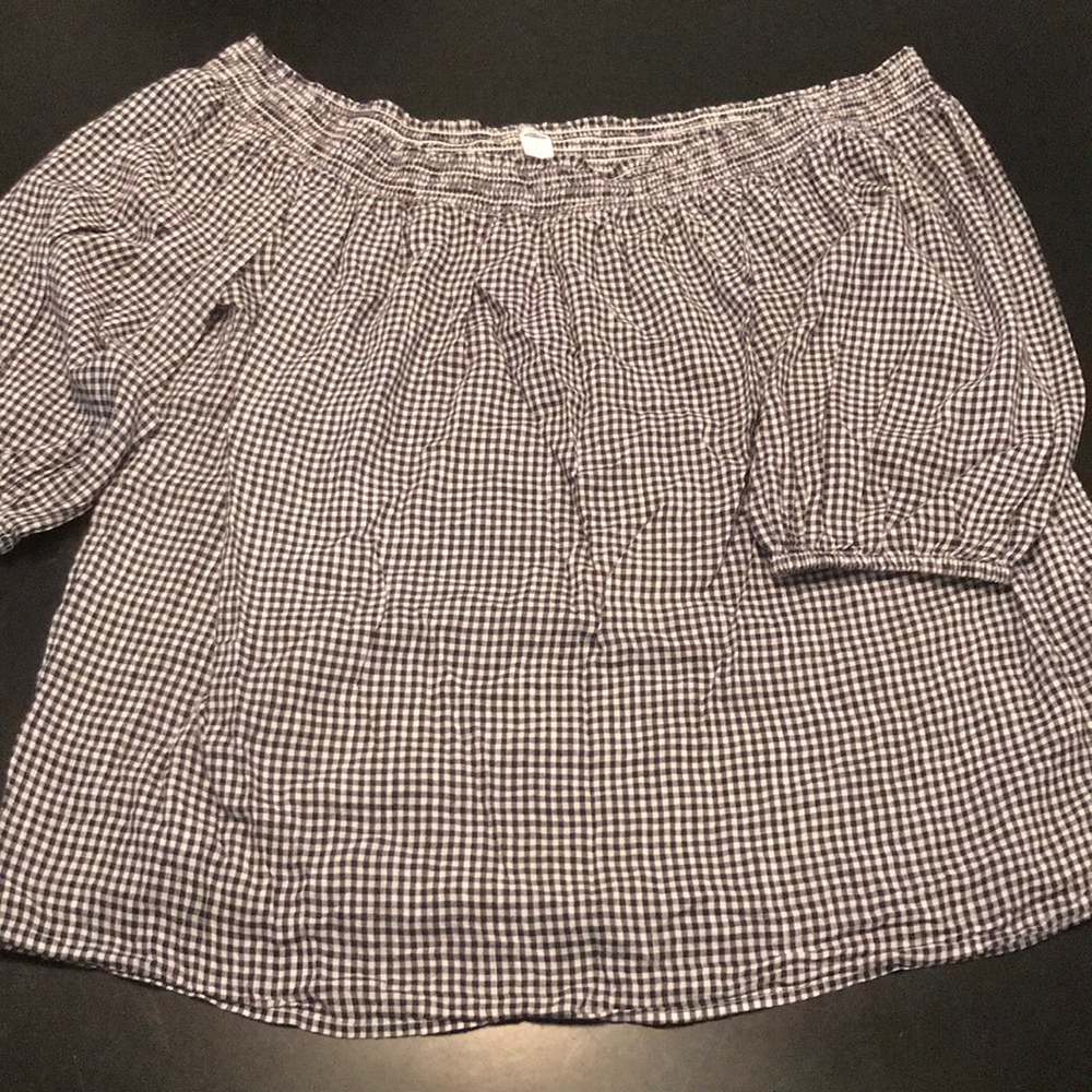 Checkered Off Shoulder Top